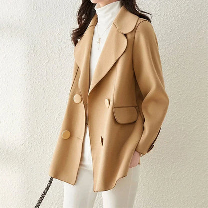 Enna Woolen Coat | Women's Double-Breasted Wool Blend 1
