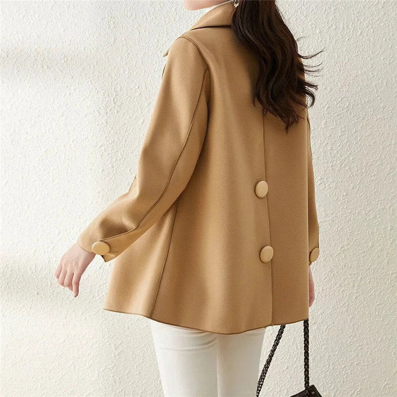 Enna Woolen Coat | Women's Double-Breasted Wool Blend 2