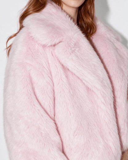Faux Fur Jacket | Cropped Hip-Length with Portrait Collar 8