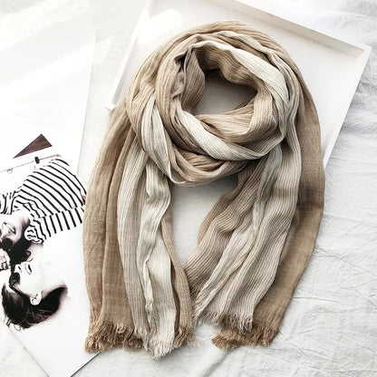 Heritage Stripe Linen Scarf | Cotton-Linen Blend Accessory 2