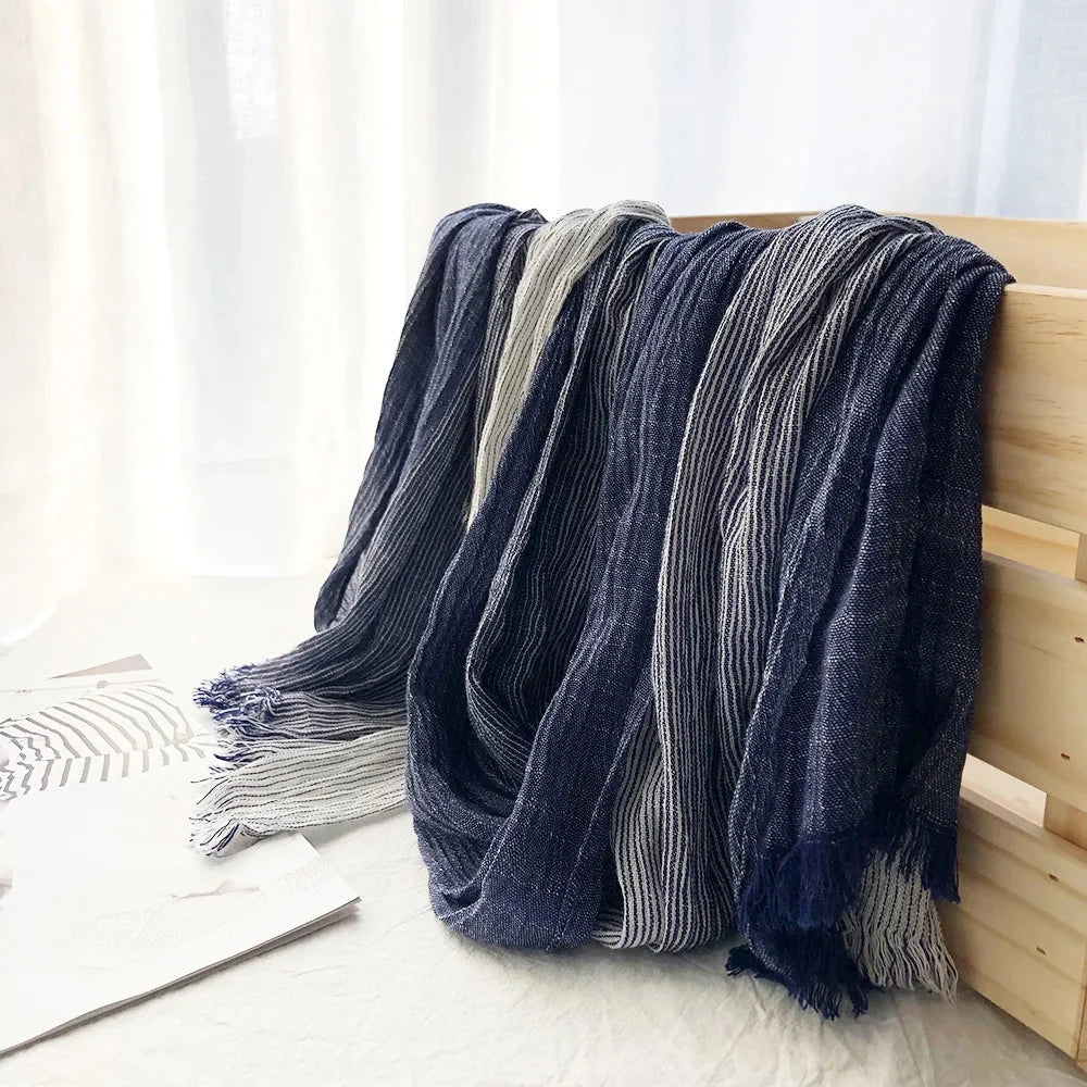 Heritage Stripe Linen Scarf | Cotton-Linen Blend Accessory 6