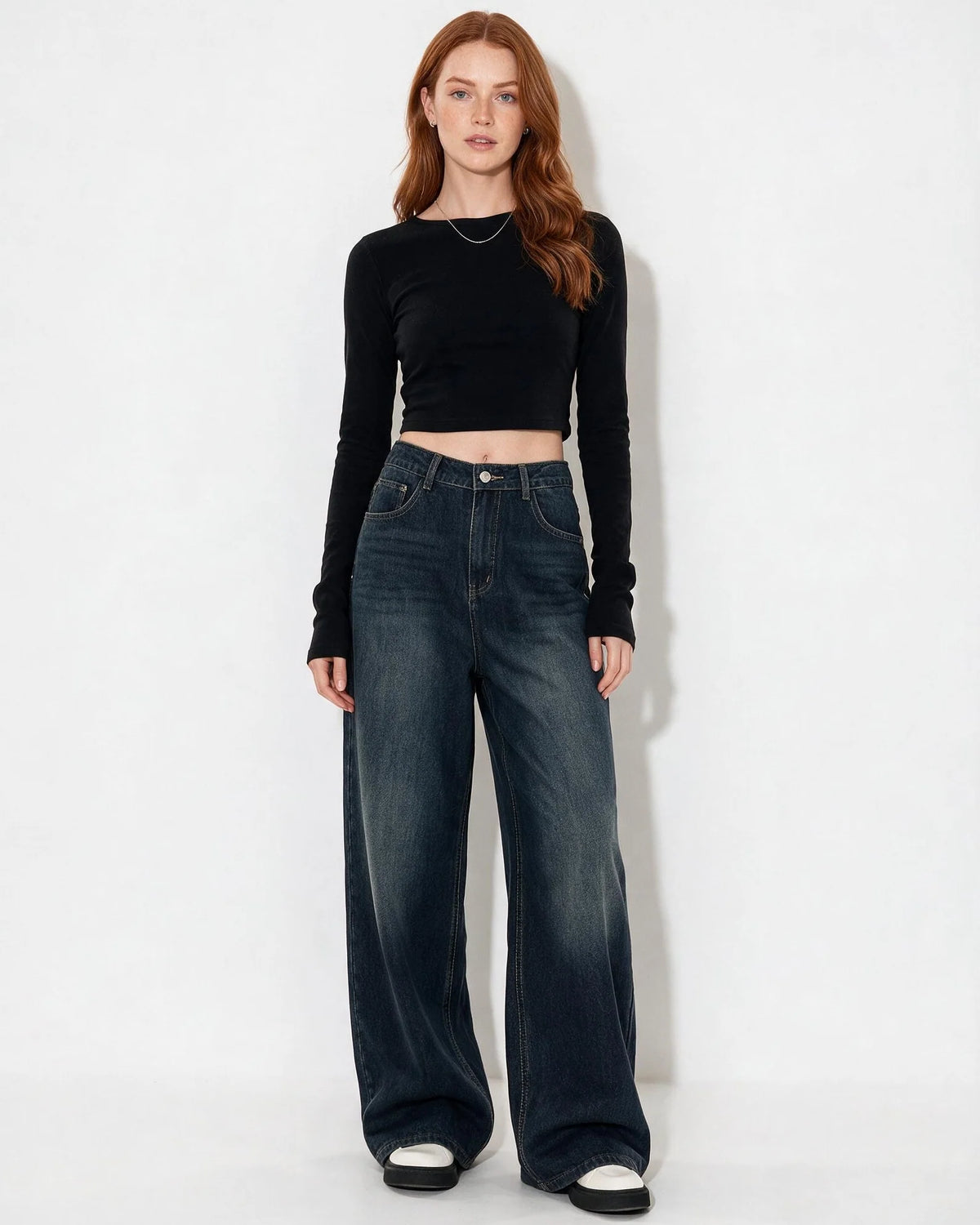 High-Rise Wide-Leg Jeans Blue Denim 3