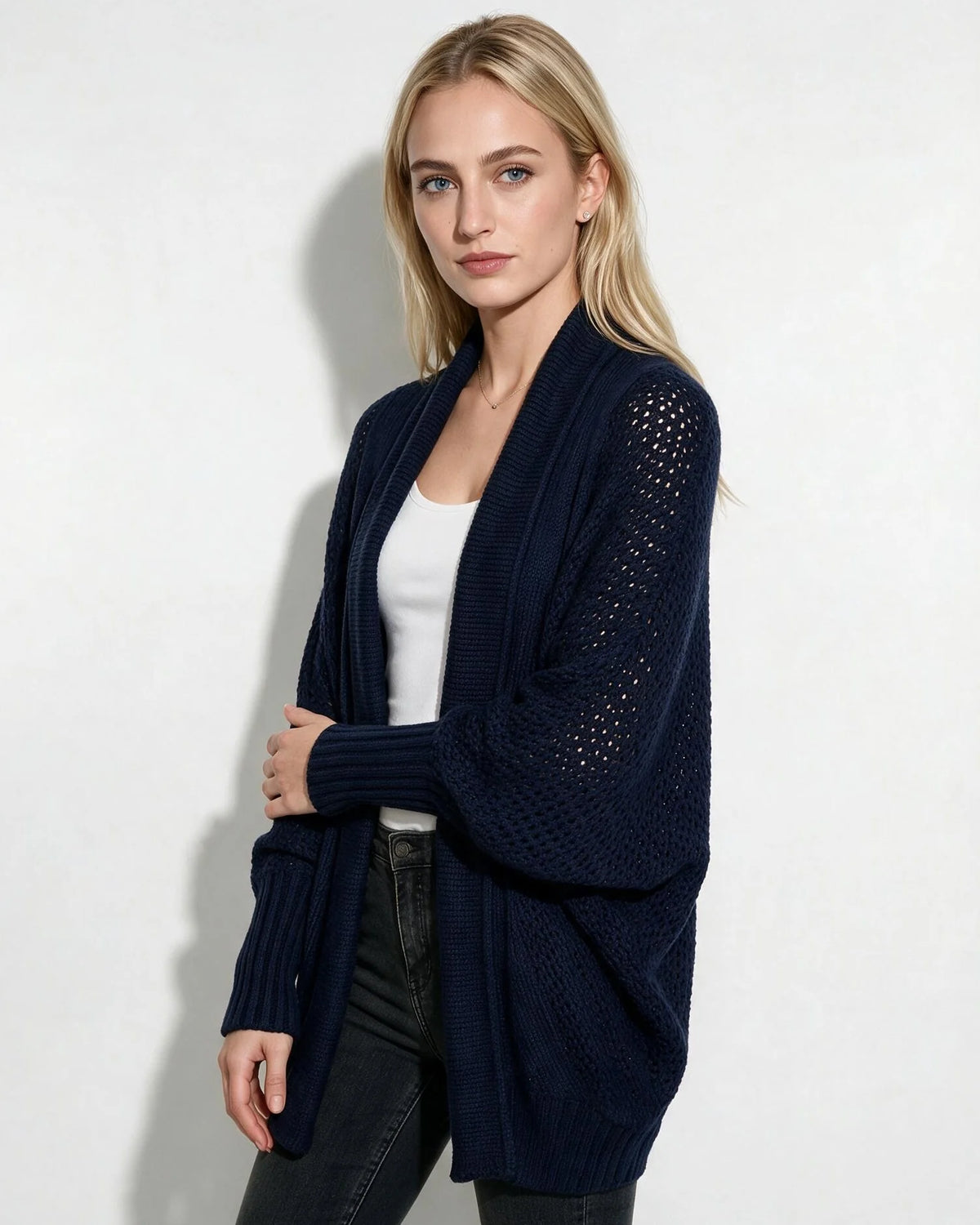 Longline Women's Cardigan | Dolman Sleeve Knit Sweater 4