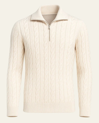 Men's Cable-Knit Half-Zip Sweater | Stylish Autumn Winter Wear 0
