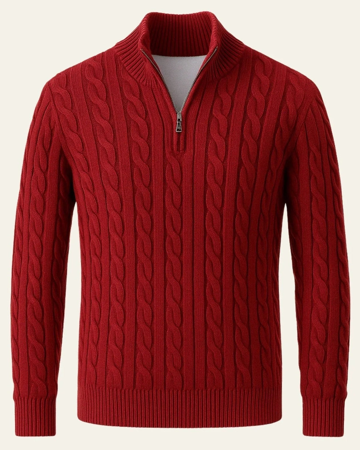 Men's Cable-Knit Half-Zip Sweater | Stylish Autumn Winter Wear 6