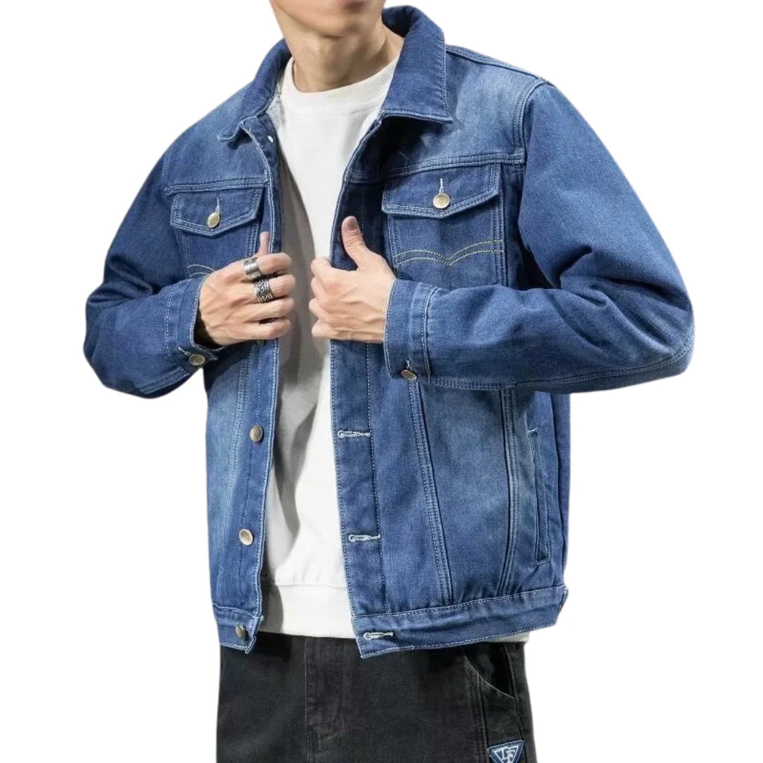Men's Fleece-Lined Denim Trucker Jacket | Men's Winter Jacket 1