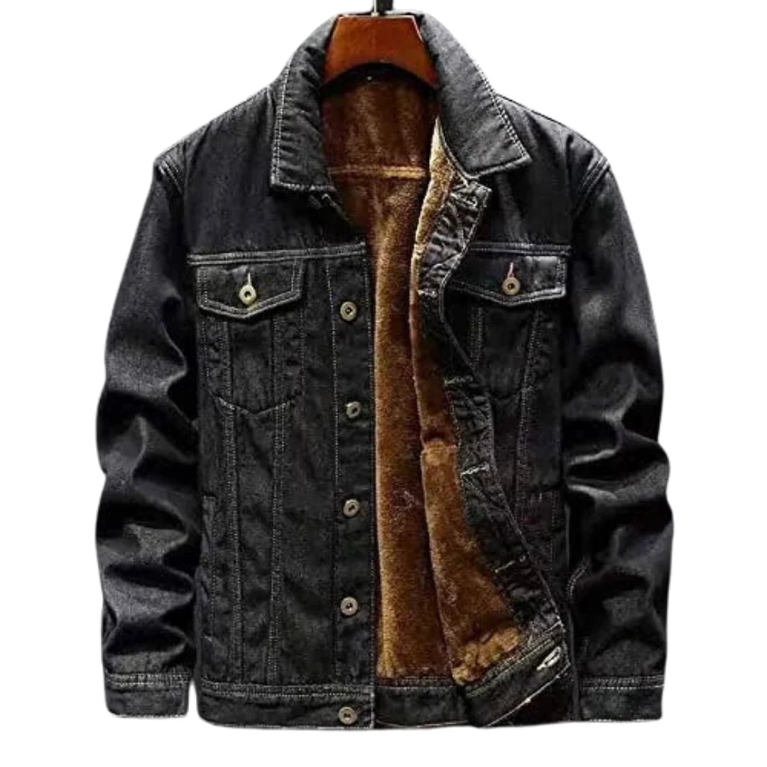 Men's Fleece-Lined Denim Trucker Jacket | Men's Winter Jacket 2
