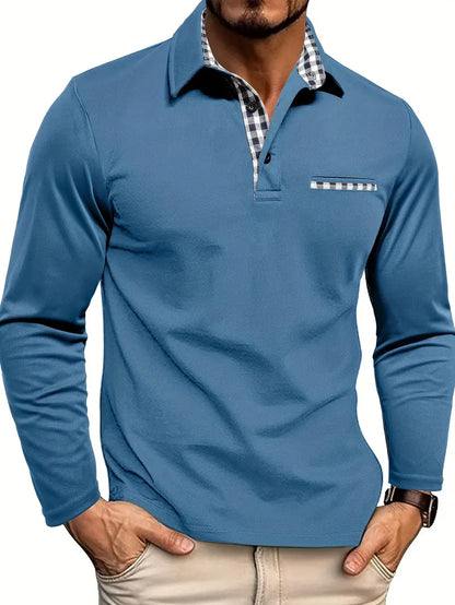 Men's Long Sleeve Polo Shirt Cotton Blend Classic Fit | Polo Shirts 3