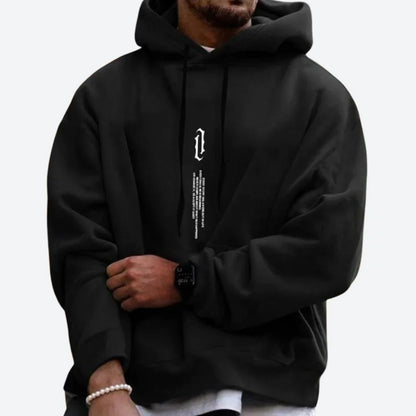 Men's Oversized Hoodie Black | Graphic Sweatshirt for Streetwear 1