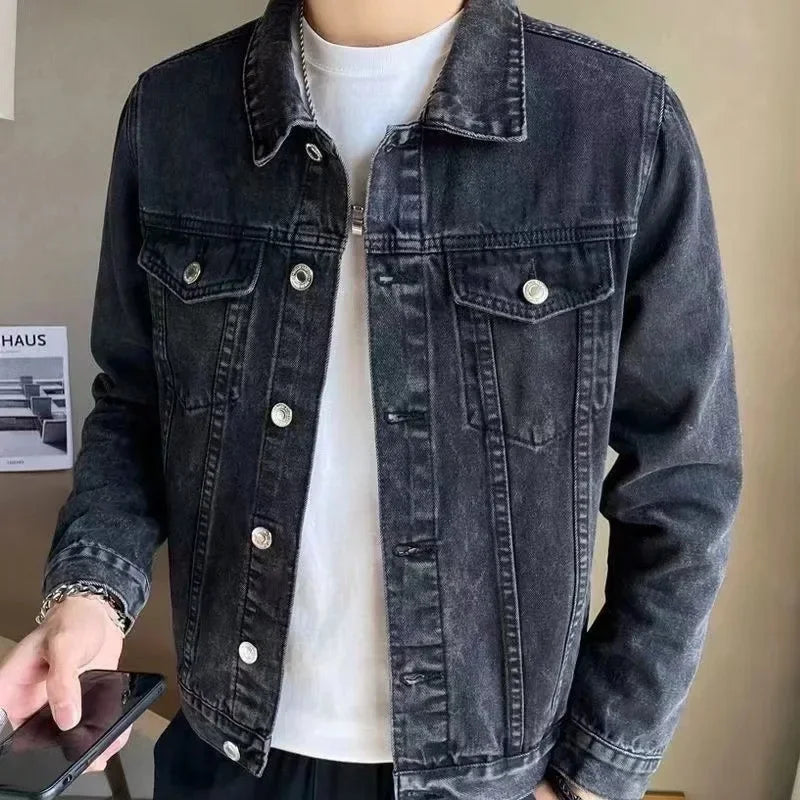 Men's Relaxed Denim Trucker Jacket | Casual Outerwear Blue 2