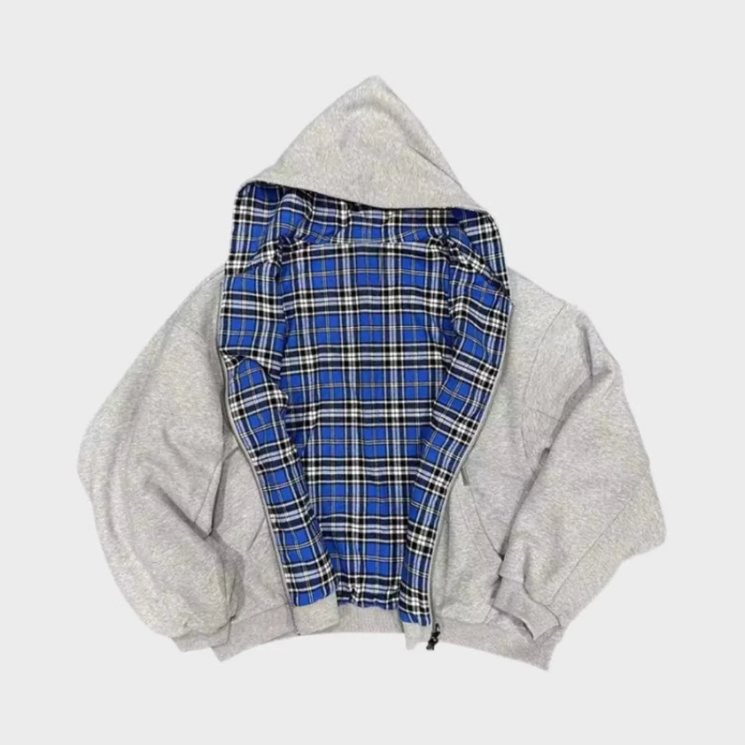 Men's Reversible Oversized Hooded Jacket Casual Coat 0
