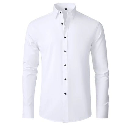 Men's Slim Fit Stretch Dress Shirt | Wrinkle-Resistant Dress Shirts 0