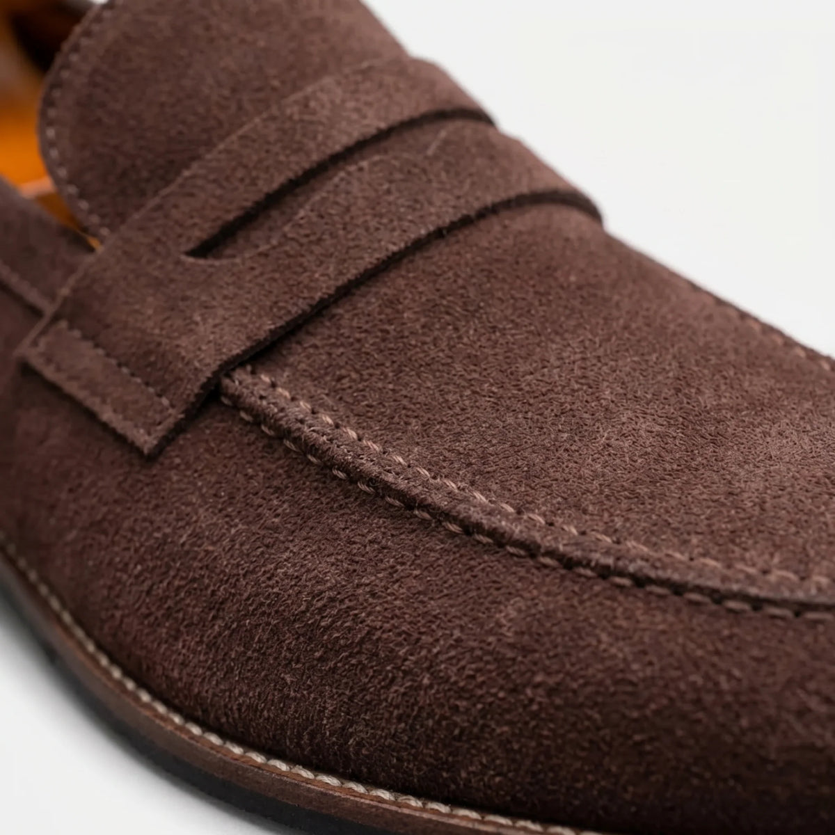 Men's Suede Penny Loafers | Classic Brown Slip-On Shoes 3