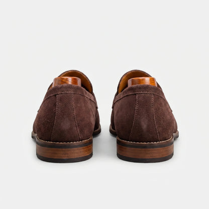 Men's Suede Penny Loafers | Classic Brown Slip-On Shoes 5