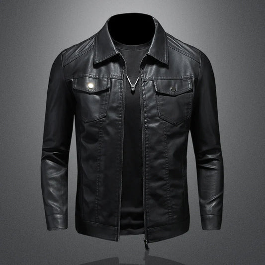 Men's Vintage Leather Jacket | Classic Durable Outerwear 0