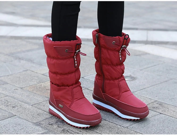 Mid-Calf Padded Winter Boots Women | Warm Snow Boots 2