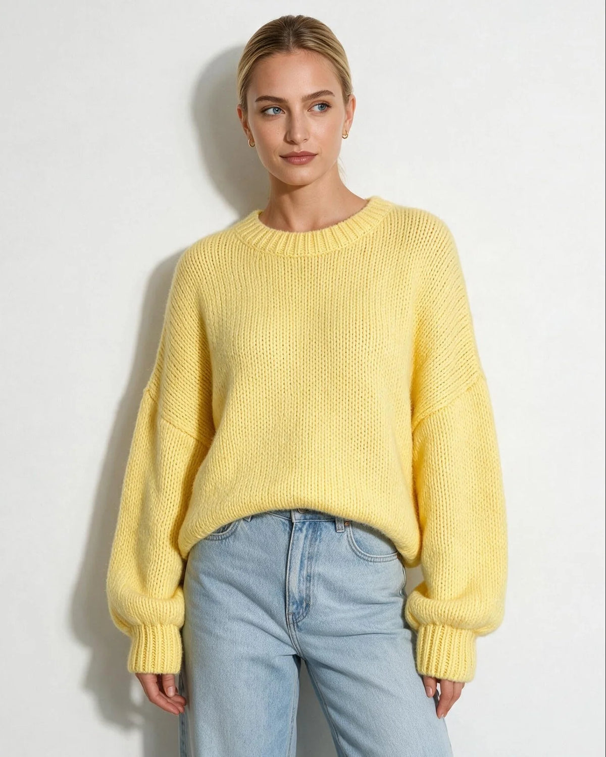 Oversized Balloon Sleeve Jumper | Women's Knit Sweater 0
