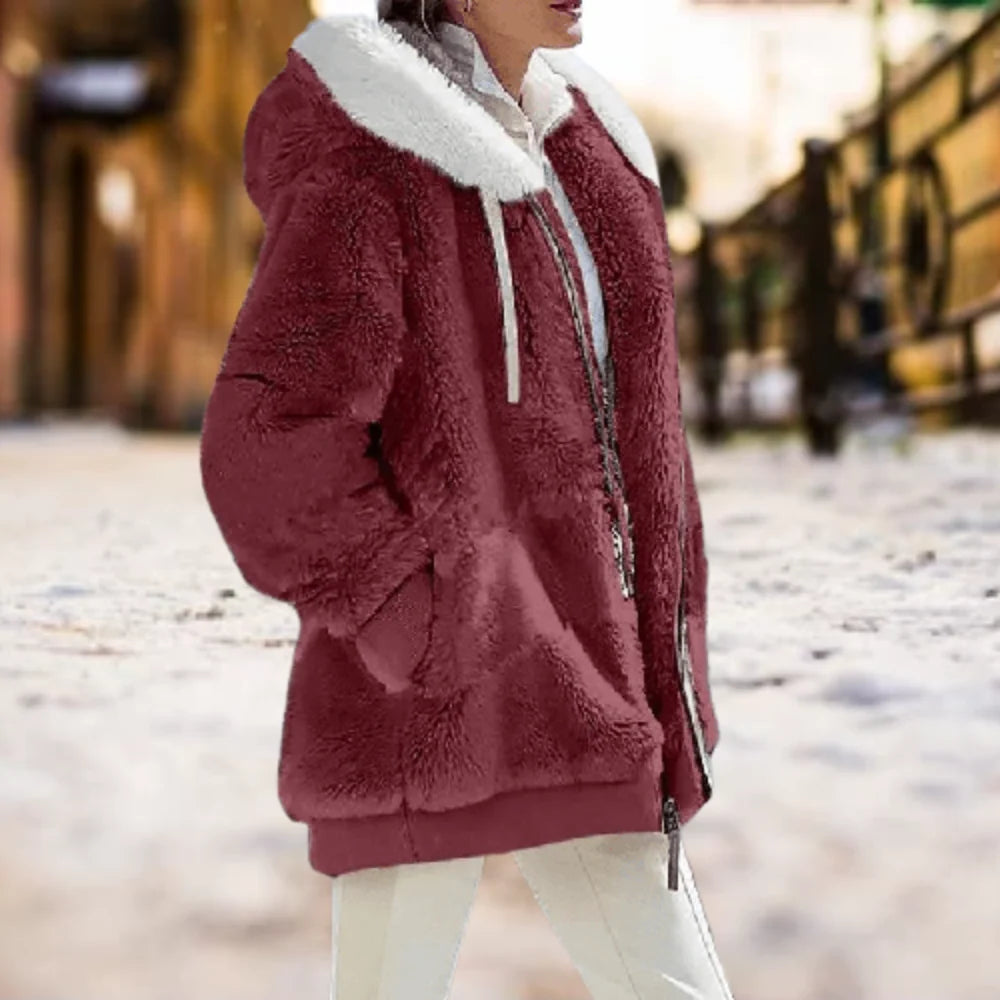 Plush Hooded Winter Jacket | Women's Winter Coats 3
