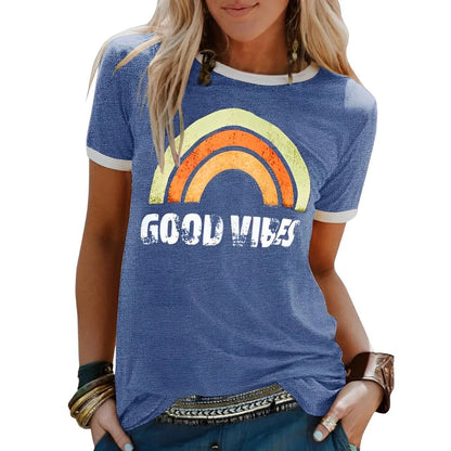 Rainbow Graphic T-Shirt | Women's Casual Short Sleeve Tee 1
