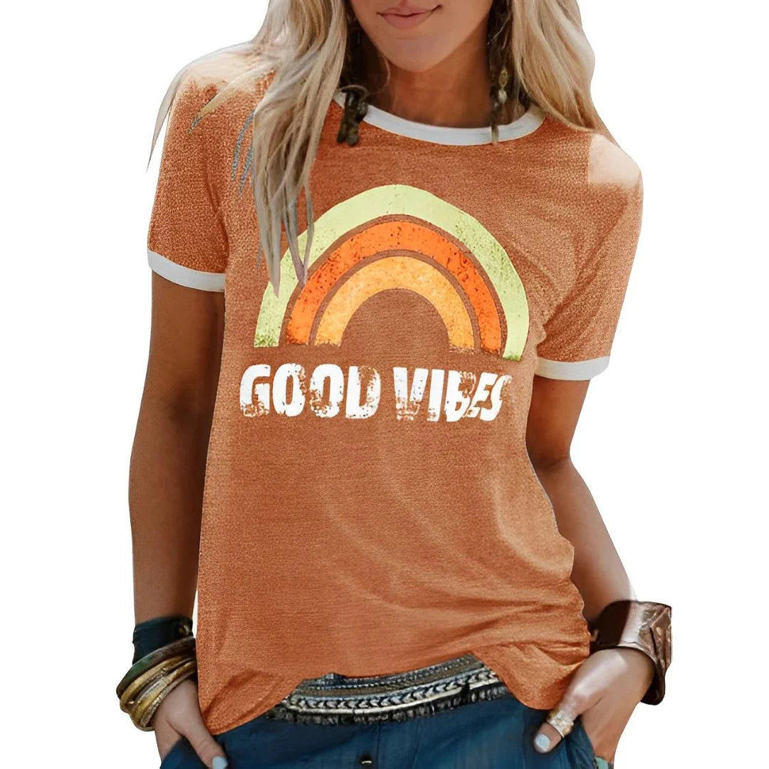 Rainbow Graphic T-Shirt | Women's Casual Short Sleeve Tee 2