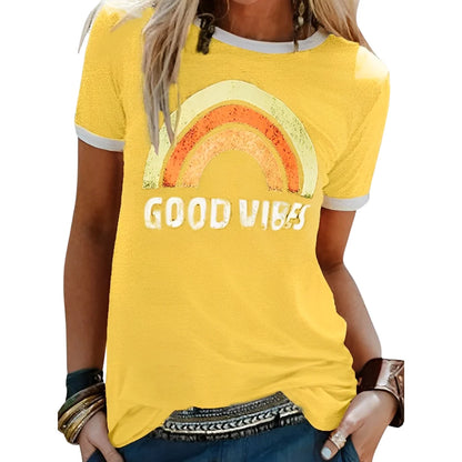 Rainbow Graphic T-Shirt | Women's Casual Short Sleeve Tee 3