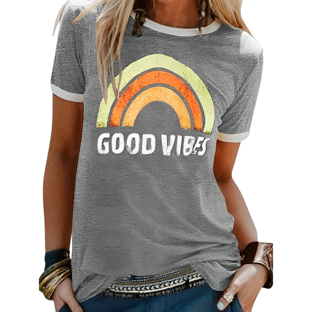 Rainbow Graphic T-Shirt | Women's Casual Short Sleeve Tee 5