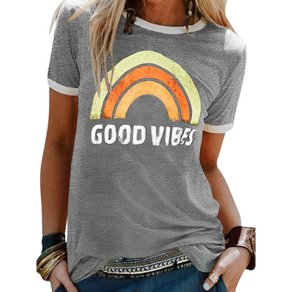 Rainbow Graphic T-Shirt | Women's Casual Short Sleeve Tee 5
