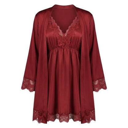 Satin Chemise and Robe Set | Women's Sleepwear Pajamas 10