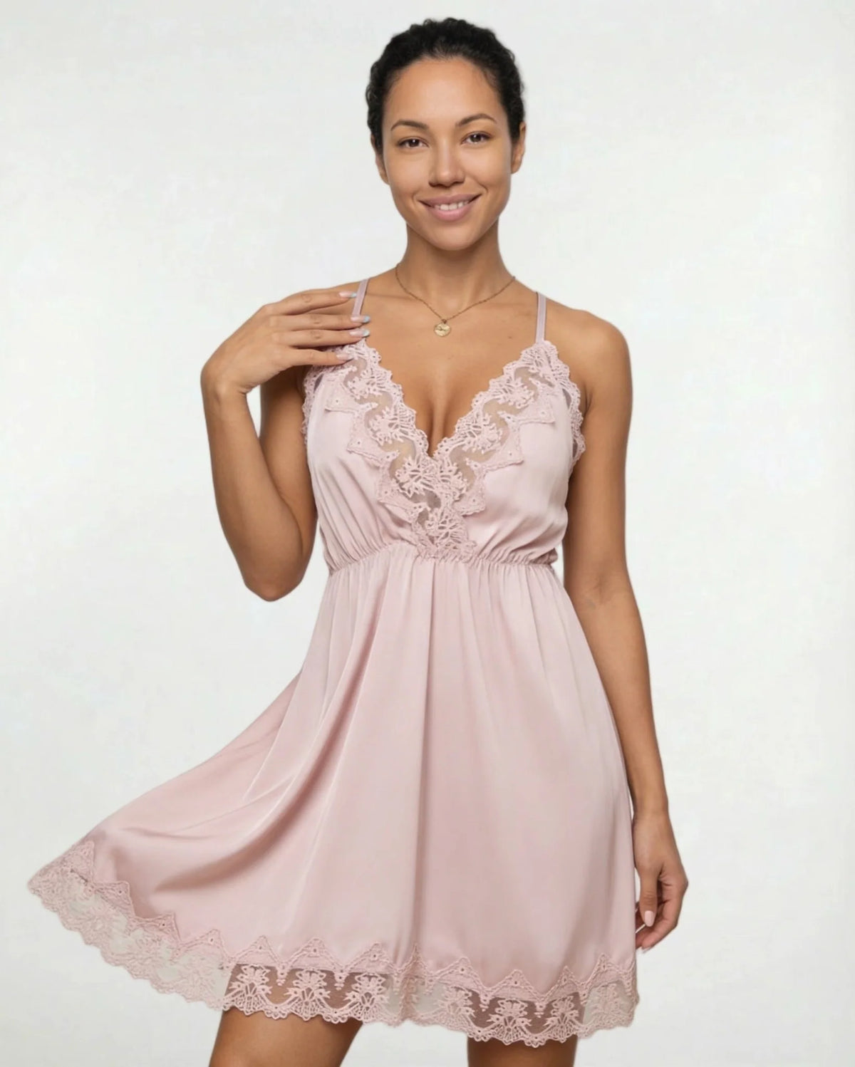 Satin Chemise and Robe Set | Women's Sleepwear Pajamas 6