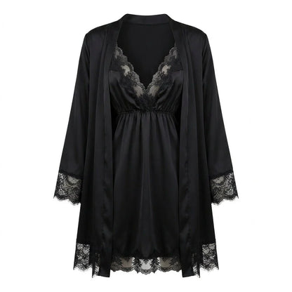 Satin Chemise and Robe Set | Women's Sleepwear Pajamas 7