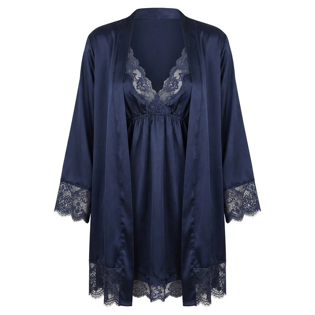 Satin Chemise and Robe Set | Women's Sleepwear Pajamas 9