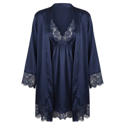 Satin Chemise and Robe Set | Women's Sleepwear Pajamas 9