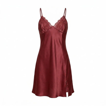 Satin Lace Trim Chemise and Robe Set | Women's Sleepwear 12