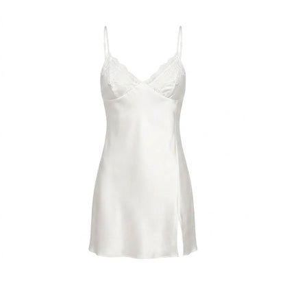 Satin Lace Trim Chemise and Robe Set | Women's Sleepwear 9