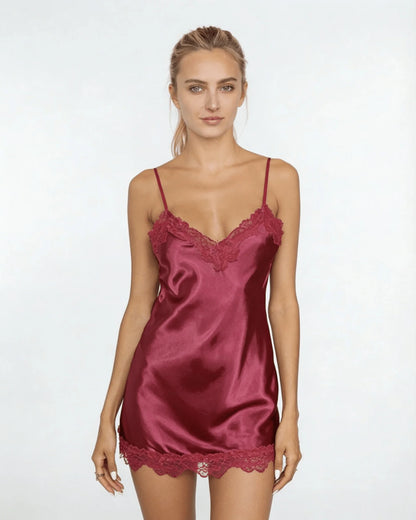 Satin Lace Trim Sleeveless Night Dress for Women | Sexy Nighties 2