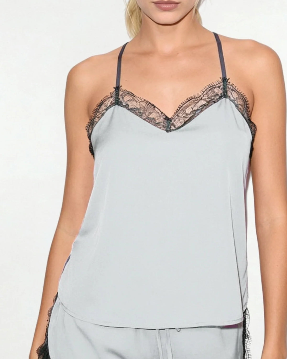 Satin Pyjama Set with Lace Trim | Women's Loungewear 8
