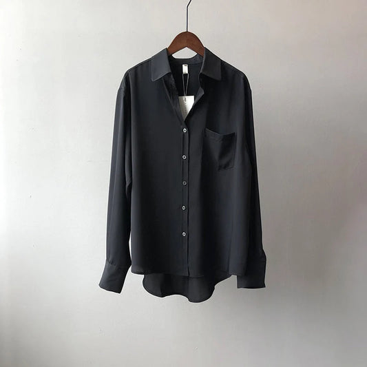 Serene Grace Shirt | Women's Long Sleeve Chiffon Blouse 0