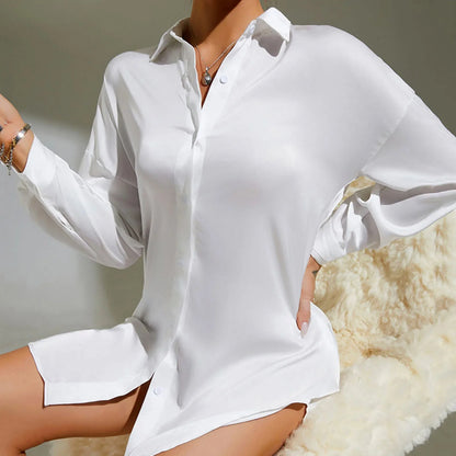 Silky Feel Shirt | Women's Loose Fit Polyester Top 1