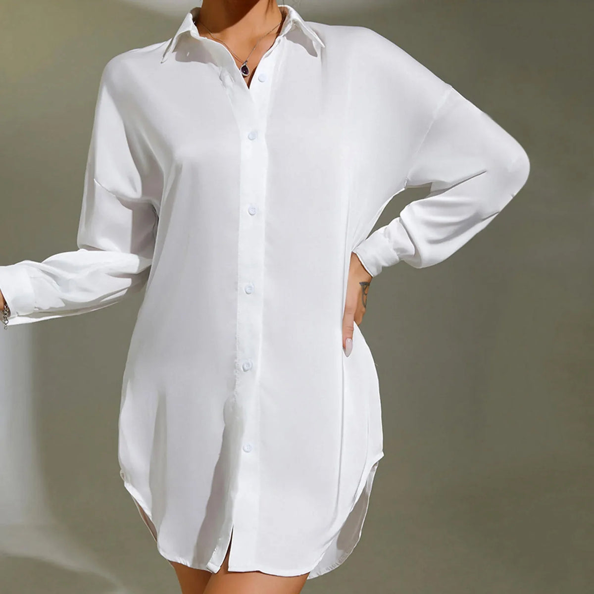 Silky Feel Shirt | Women's Loose Fit Polyester Top 2