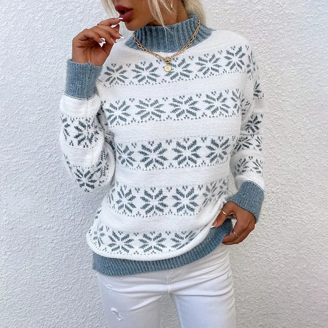 Snowflake Mock-Neck Pullover | Women's Sweater 3