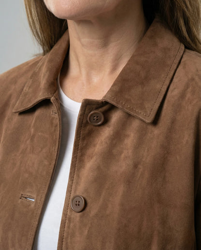 Velour Women's Jacket | Casual Hip-Length Shirt Collar 3
