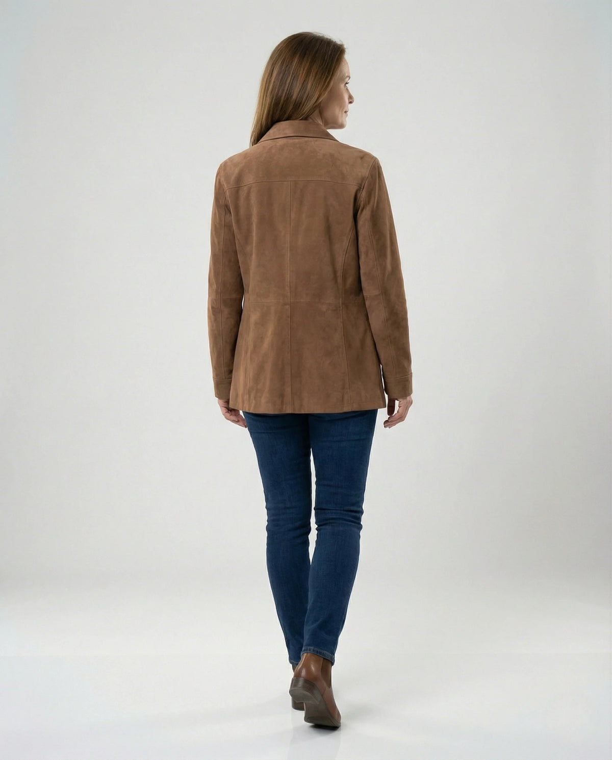 Velour Women's Jacket | Casual Hip-Length Shirt Collar 4