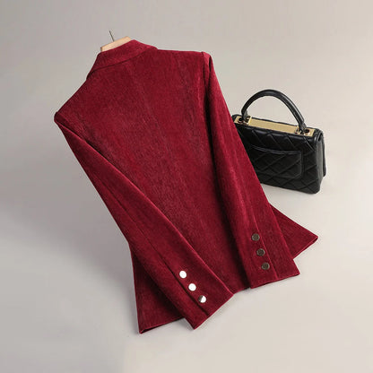 Velvet Dawn | Women's Slim Tailored Velvet Blazer 3