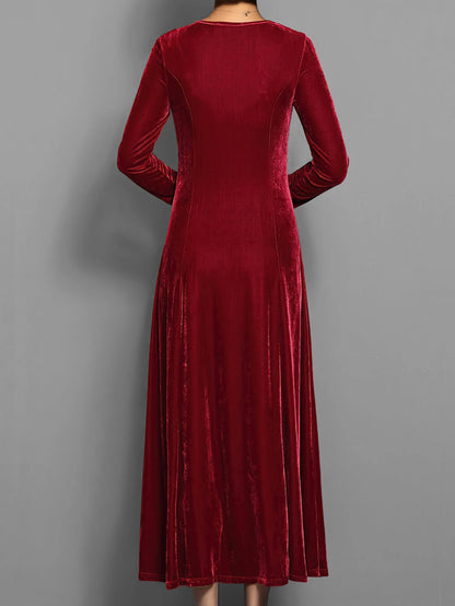 Velvet Maxi Dress | Women's Formal Dress Long Sleeve Gown 7