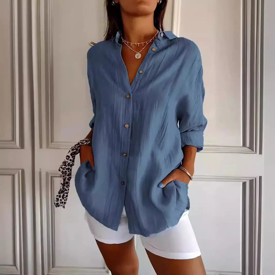Verona Pleated Shirt | Women's Cotton Blend Blouse 2