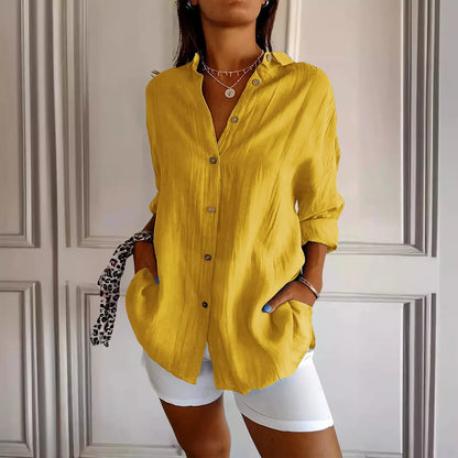 Verona Pleated Shirt | Women's Cotton Blend Blouse 3