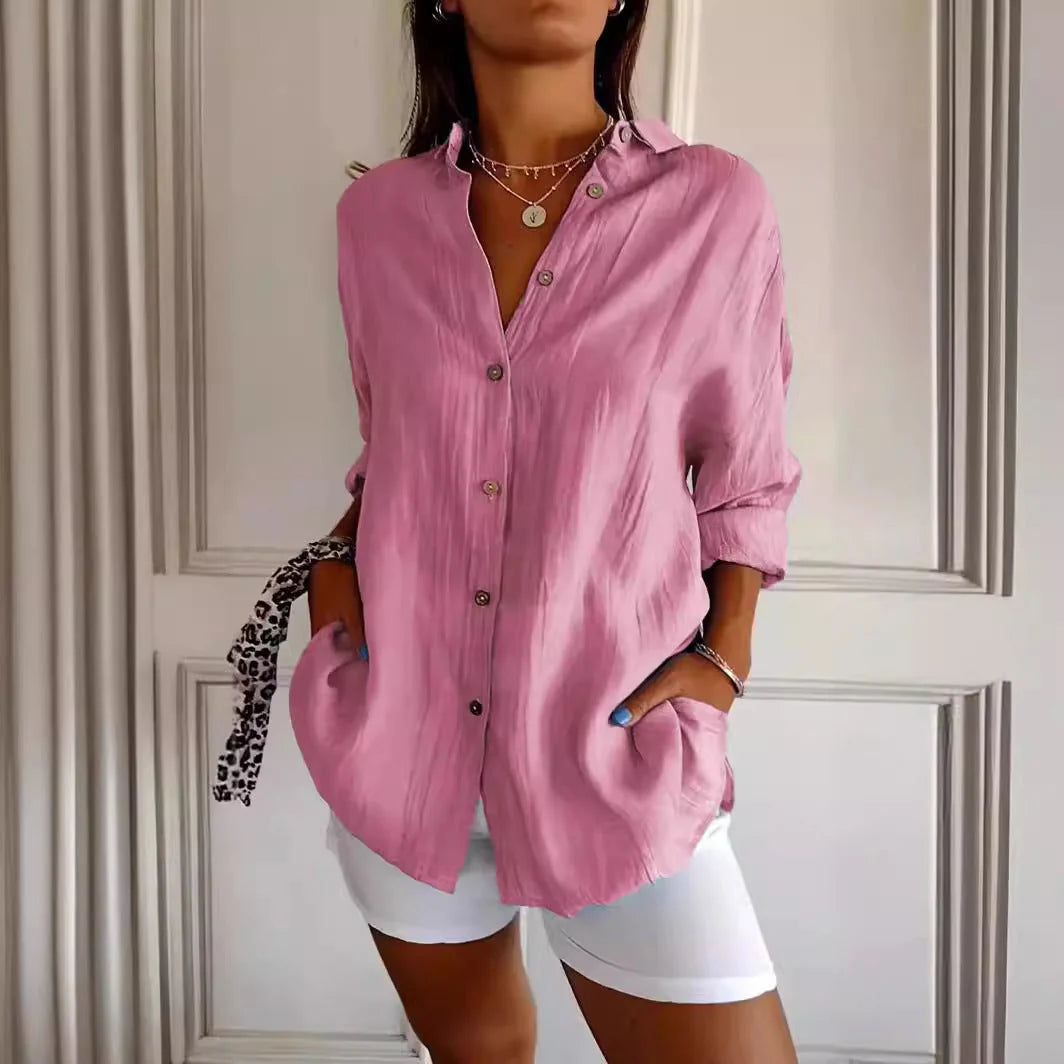 Verona Pleated Shirt | Women's Cotton Blend Blouse 4