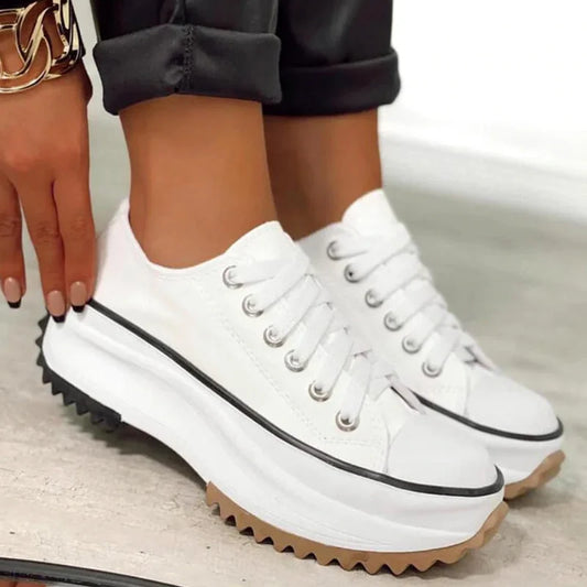 Vogue Step Sneakers | Women's Canvas Platform Shoes 0