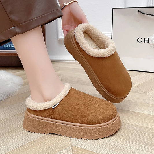 Women's Cozy Teddy Lined Platform Slippers 0
