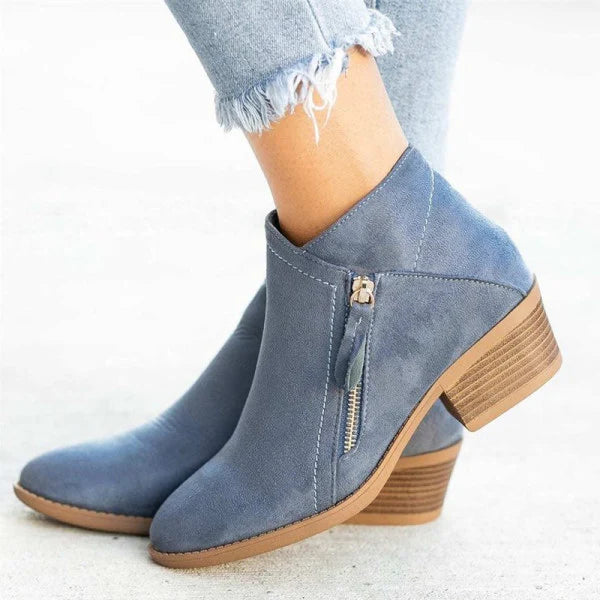 Women's Elegant Low-Heel Boots Black 0